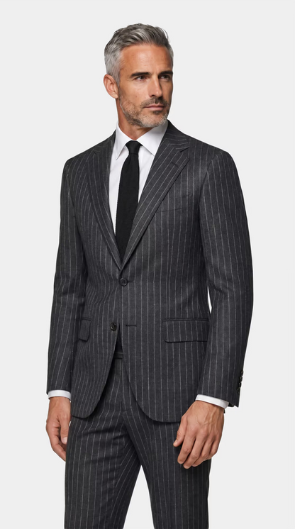 The Reserve Charcoal Chalk Stripe Suit