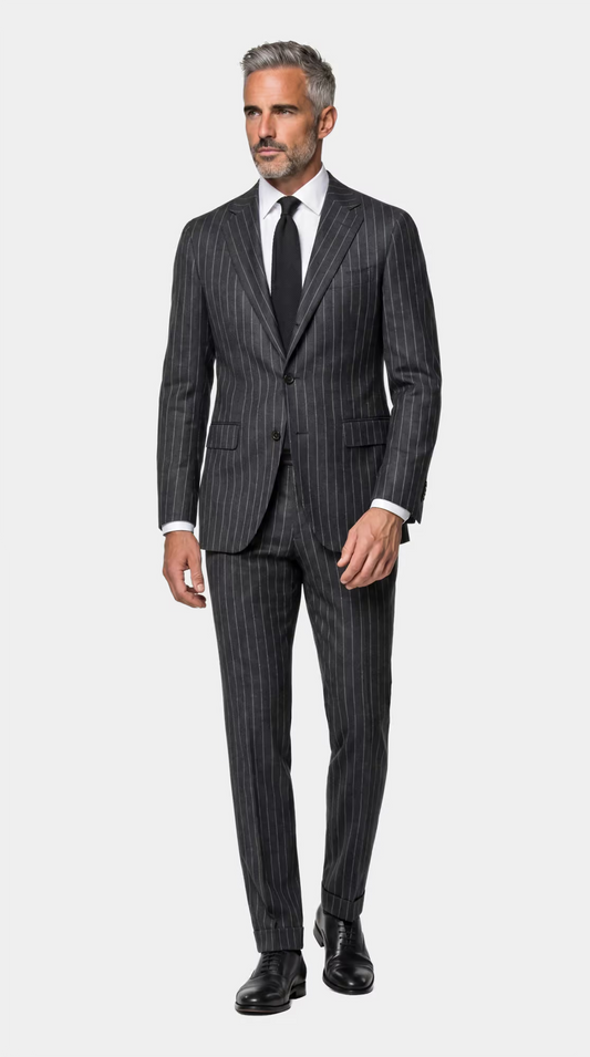 The Reserve Charcoal Chalk Stripe Suit