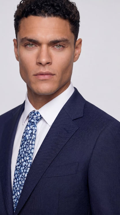 The Reserve Blue Tick Weave Suit