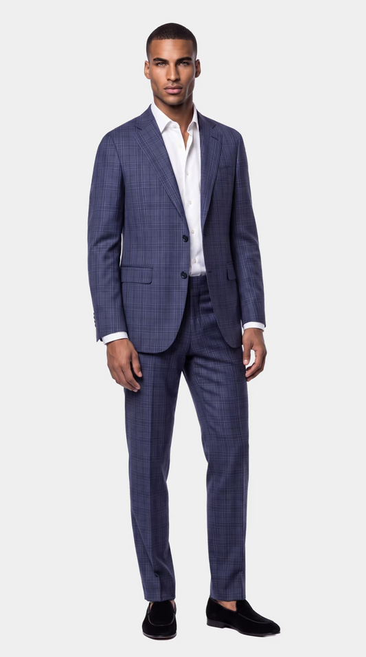 The Reserve Periwinkle Plaid Suit
