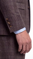 The Reserve Taupe and Purple Plaid Blazer