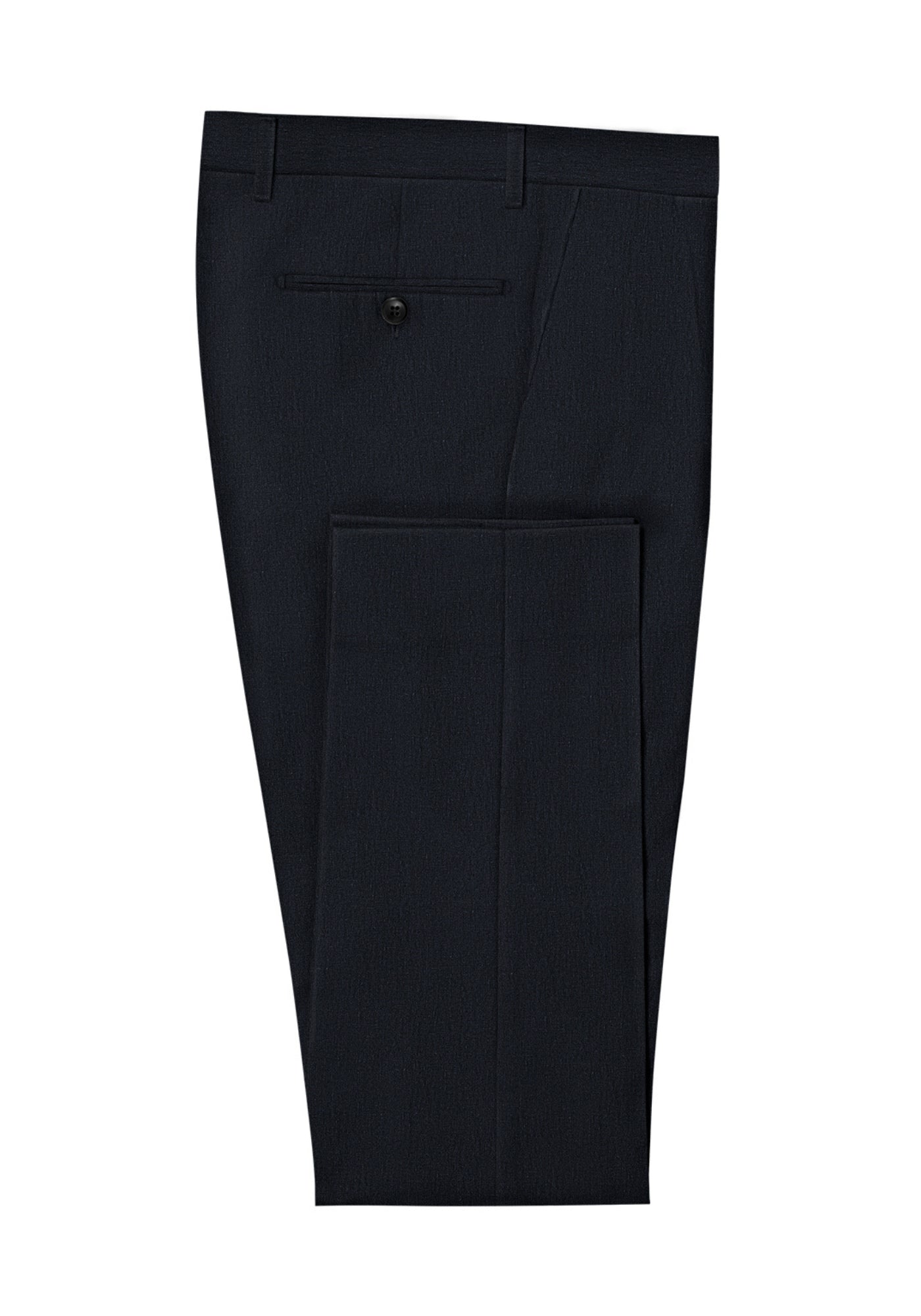 Solid Navy Blue Linen Custom Dress Pants – Black Lapel